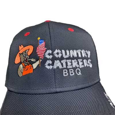 Keystone Height Locker Room screenprinting for Country Caterers on cap